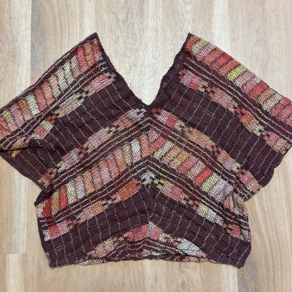 Free People Multicolor Patchwork Knit Top